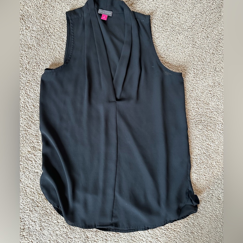 Vince Camuto sheer black tank blouse